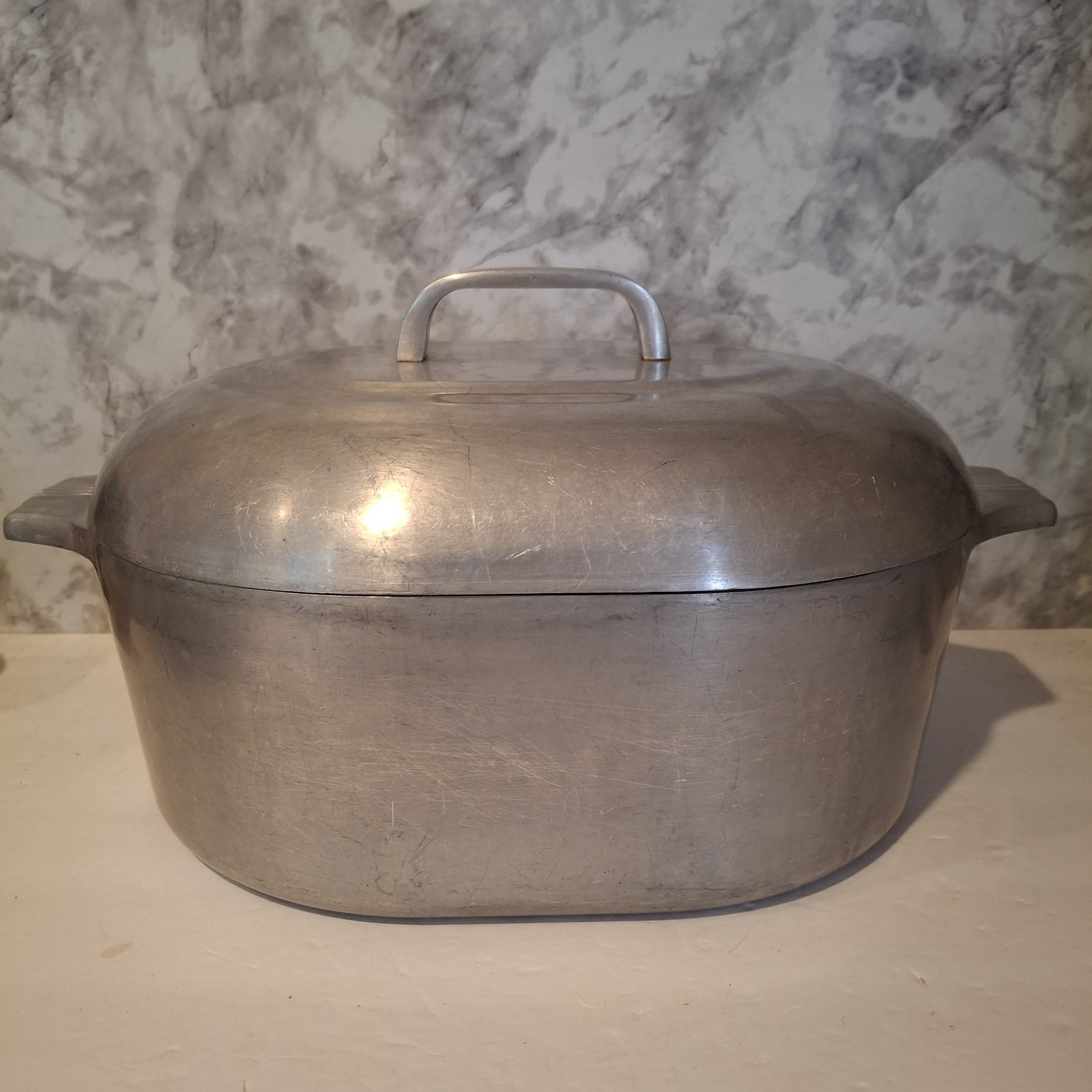 Vtg Pre '69 Wagner Ware Sidney O Magnalite 4265-P Oval Roaster 8 Qt With Trivet