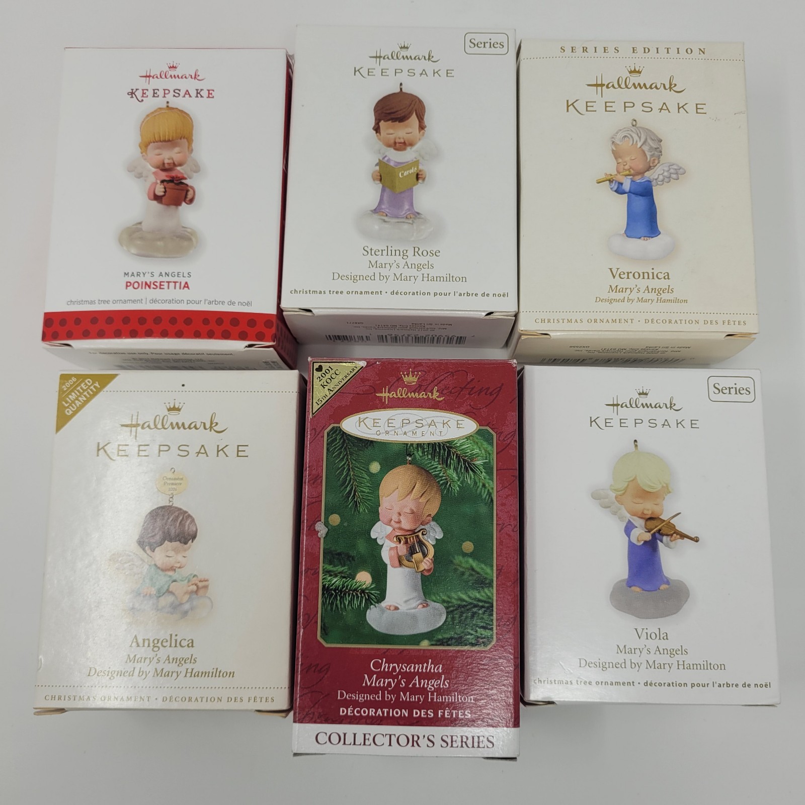 Hallmark Keepsake Ornament Mary\'s Angels Musical Instruments Flowers 2001-2013