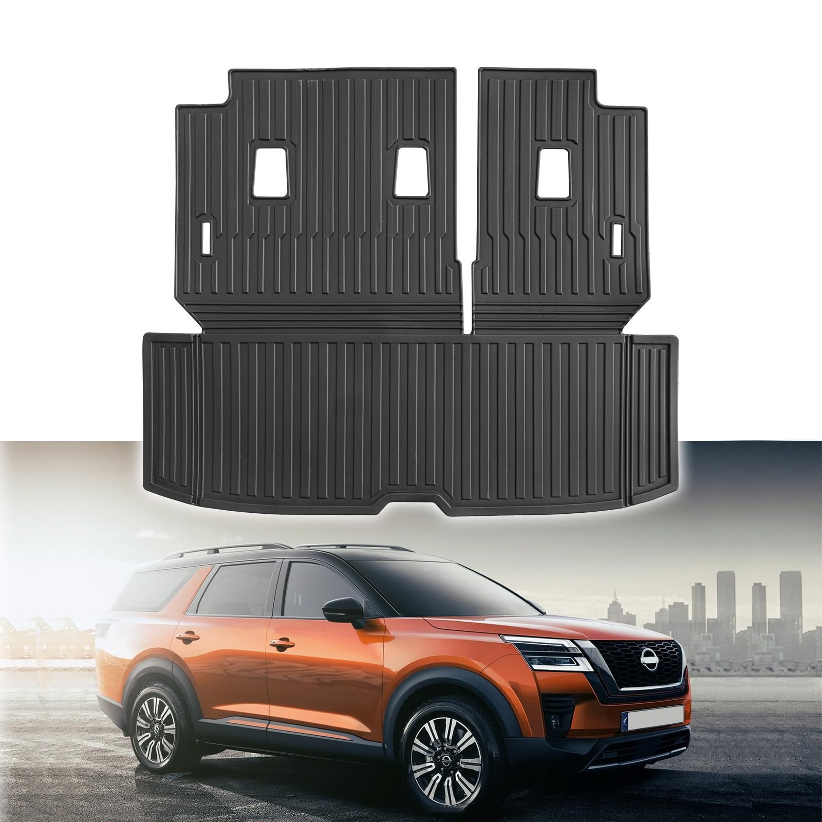 Custom for 2022-2026 Nissan Pathfinder Cargo Mats Trunk Liner with 3rd Rear S...