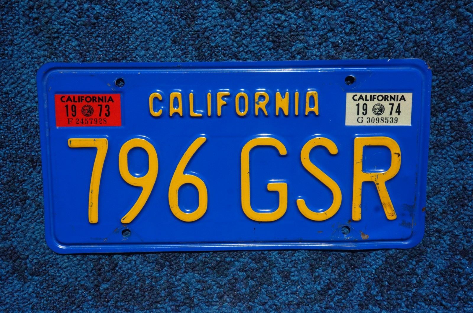 1973 1974 CALIFORNIA License Plate 1973 1974 CALIFORNIA License Plate