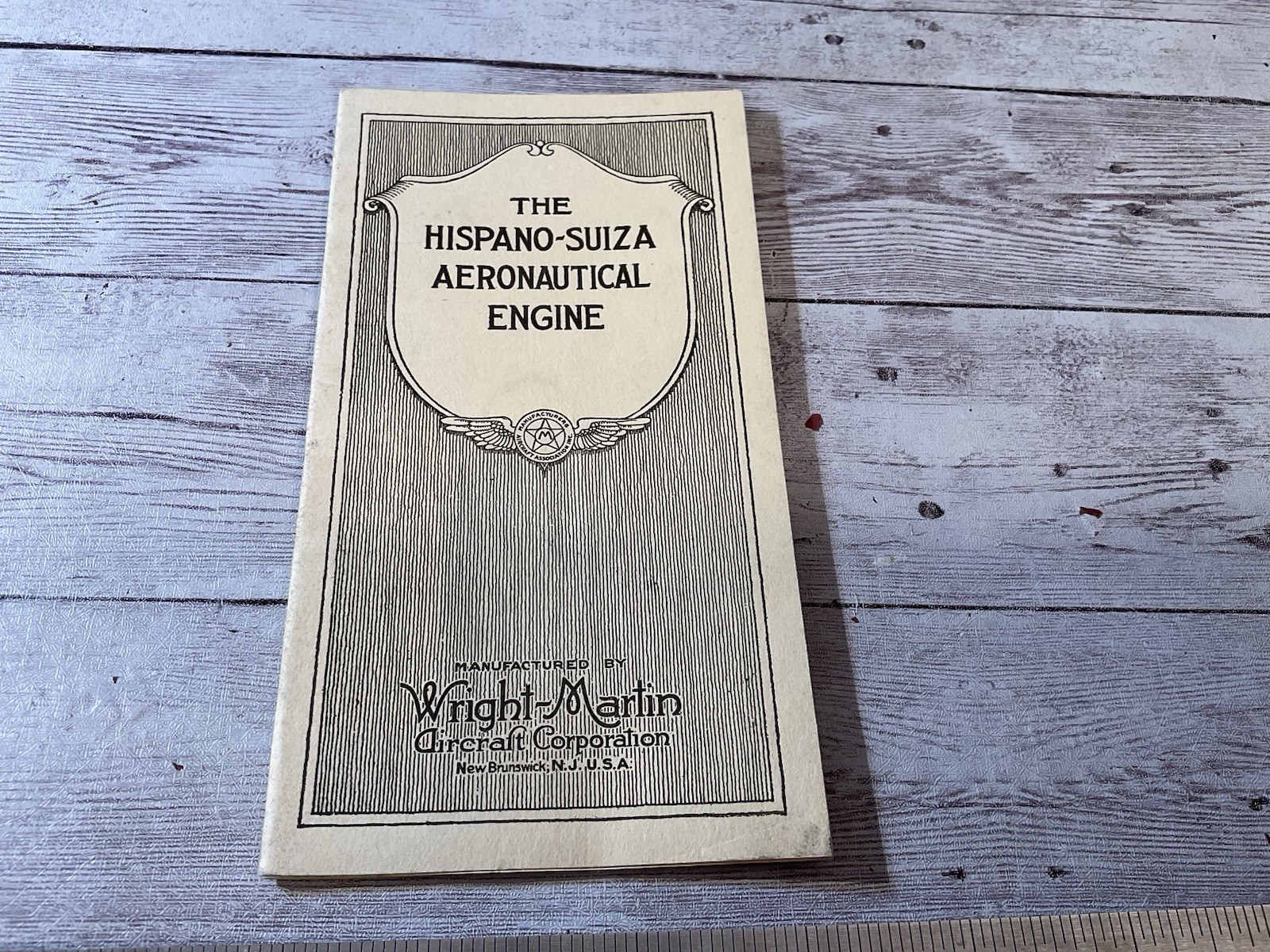 ORIG WWI ERA HISPANO SUIZA AIRCRAFT ENGINE WRIGHT MARTIN BOOKLET HISTORY