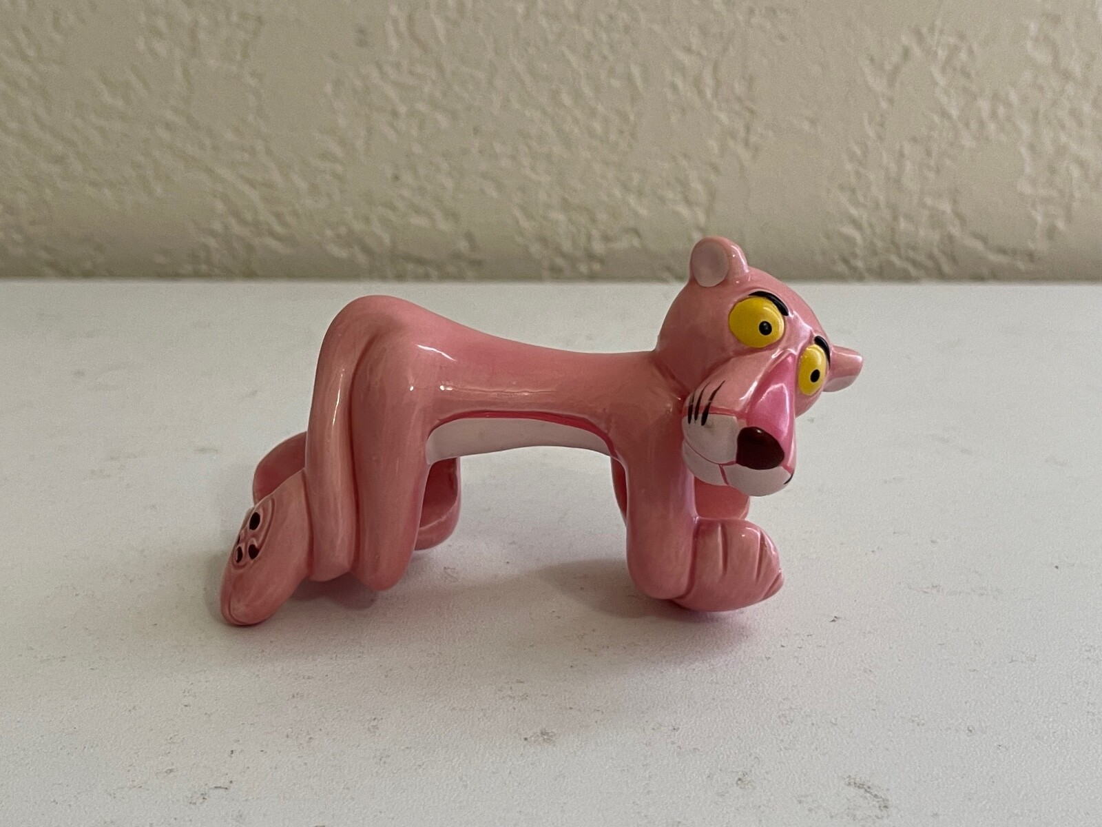 Vtg UAC Geoffrey Royal Orleans Korea Ceramic Pink Panther Candle / Napkin Holder