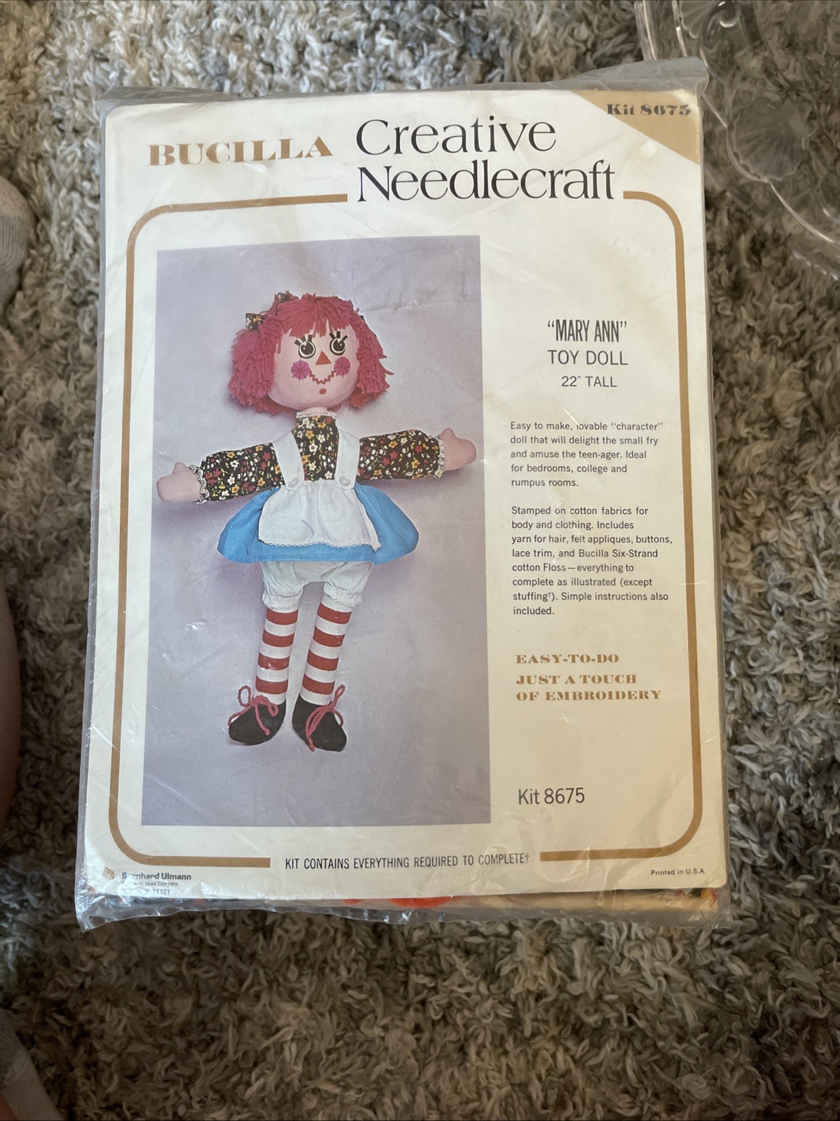 Vintage~ Bucilla~ Creative Needlecraft Sewing Kit 8675 Mary Ann Toy Rag Doll