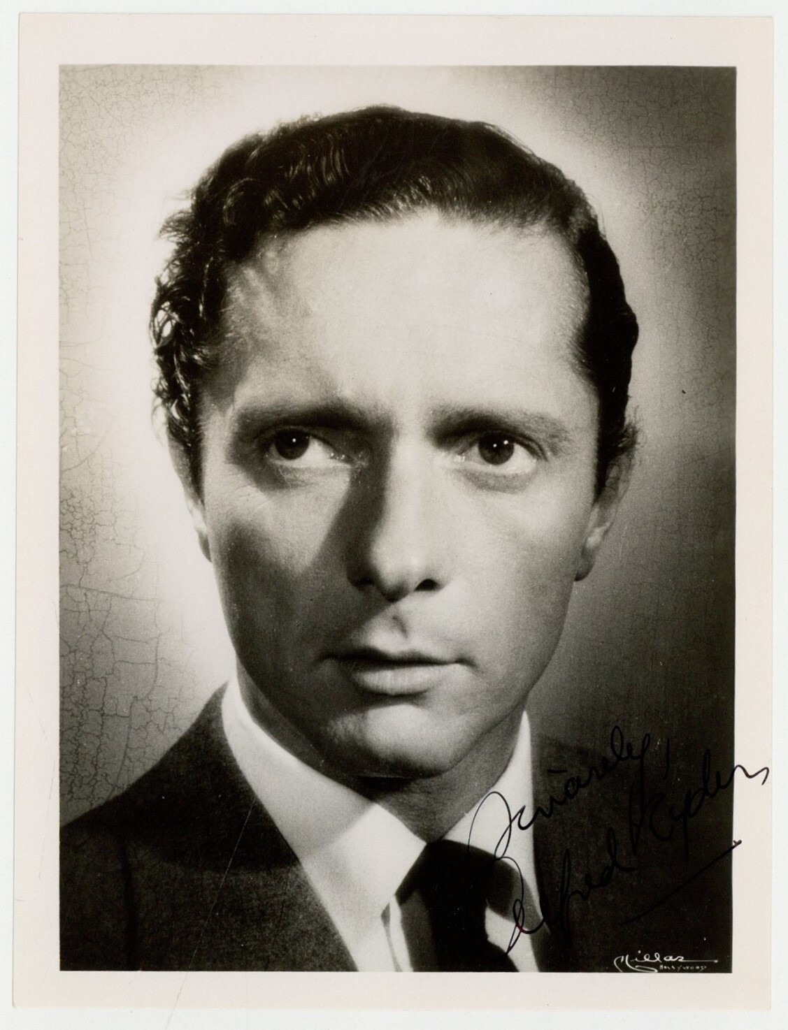 Alfred Ryder 1949 Hand Signed 5x7 Character Actor TV Stage Photo Portrait J14339
