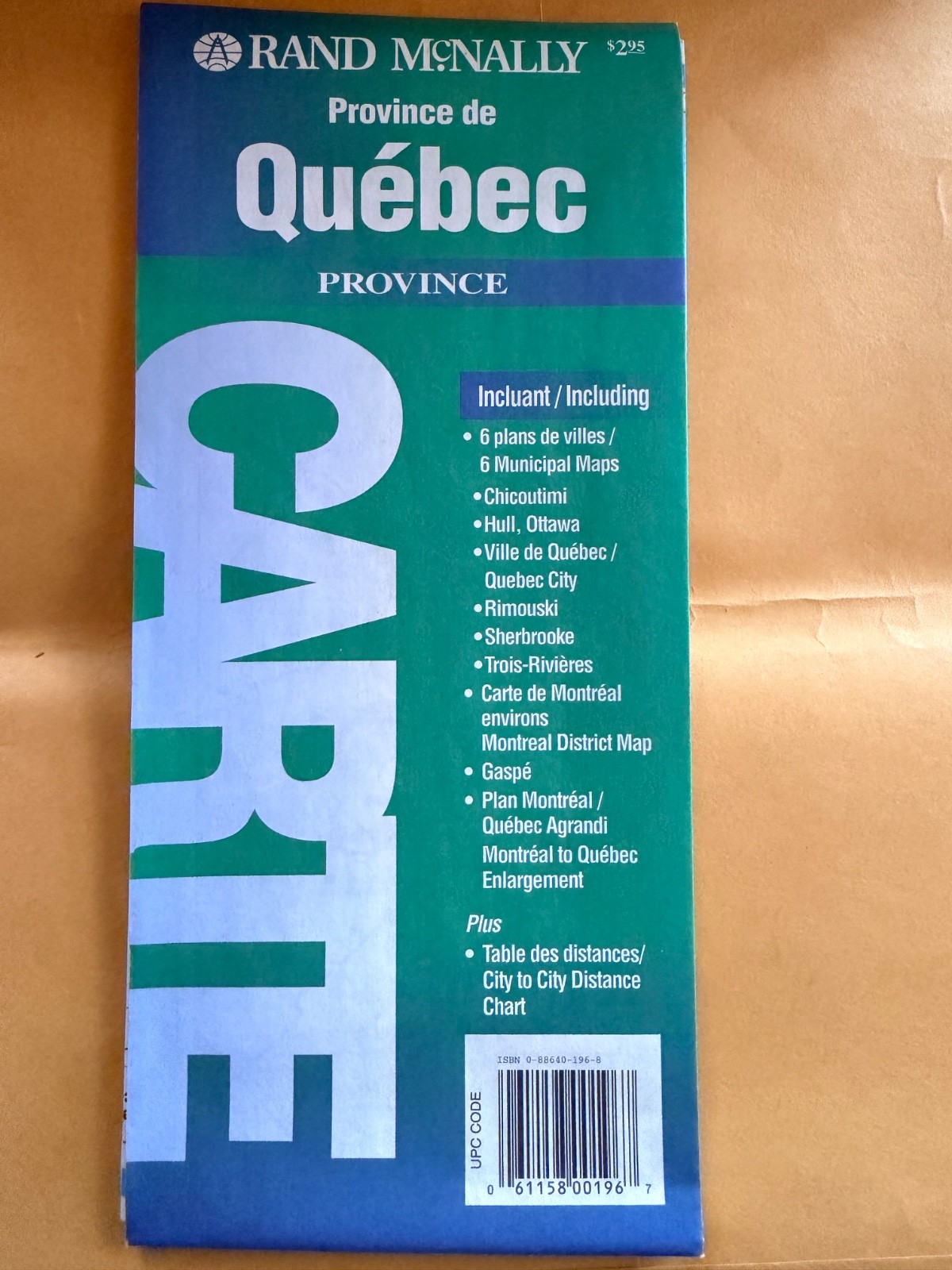 Vintage Rand McNally Quebec road map