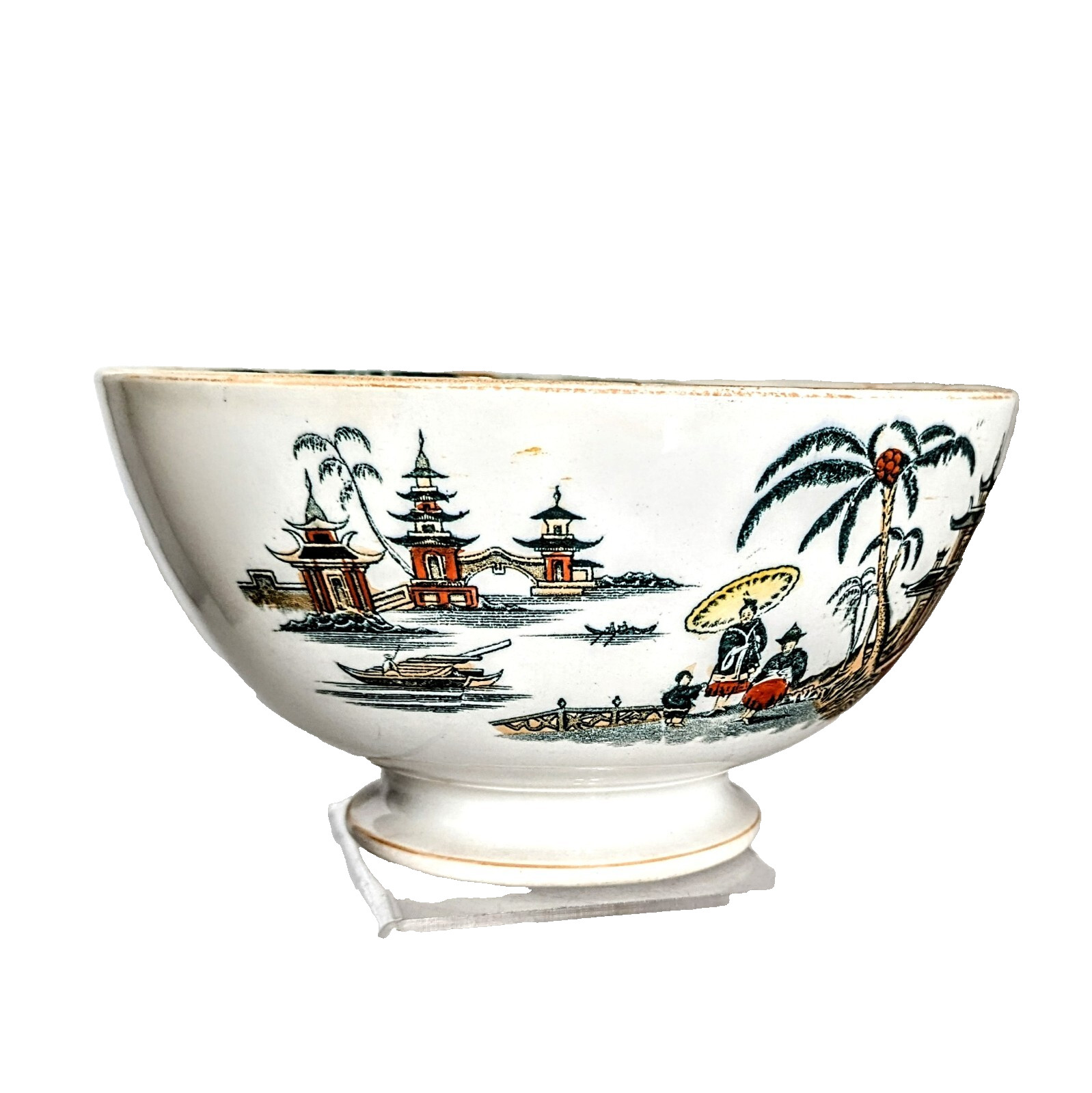Regout Maastricht Holland Porcelain Honc Pattern Antique Pedestal Bowl 1890 8.5\ Regout Maastricht Holland Porcelain Honc Pattern Antique Pedestal Bowl 1890 8.5\