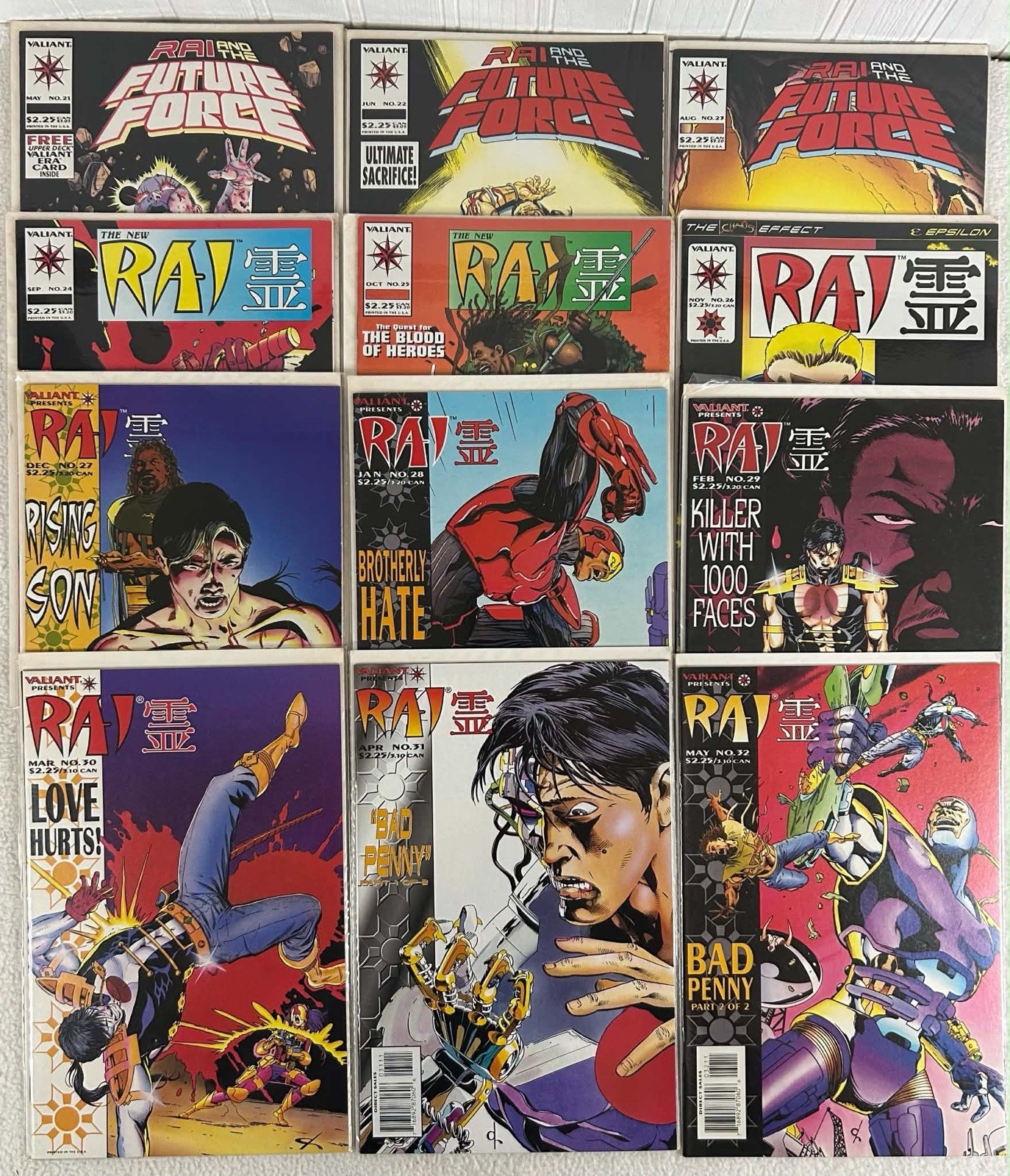 Rai and The Future Force #21-32 Comic Lot (12 Books) Valiant ALL FACTORY SEALED Rai and The Future Force #21-32 Comic Lot (12 Books) Valiant ALL FACTORY SEALED