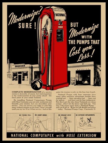 1940 National Computing Gas Pumps of Cincinnati, OhiO New Metal Sign: 12x16\