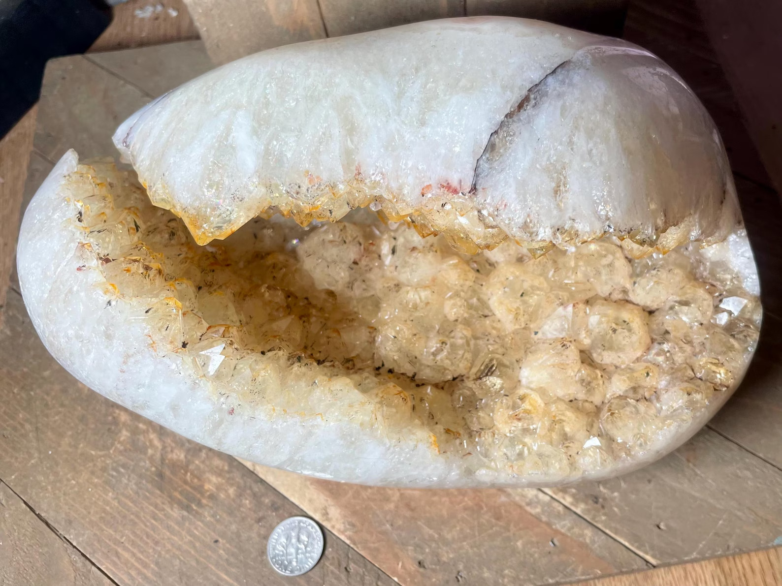 7.8 LB Substantial Ppolish Citrine Crystal Druzy Crystal Cluster 7.8 LB Substantial Ppolish Citrine Crystal Druzy Crystal Cluster