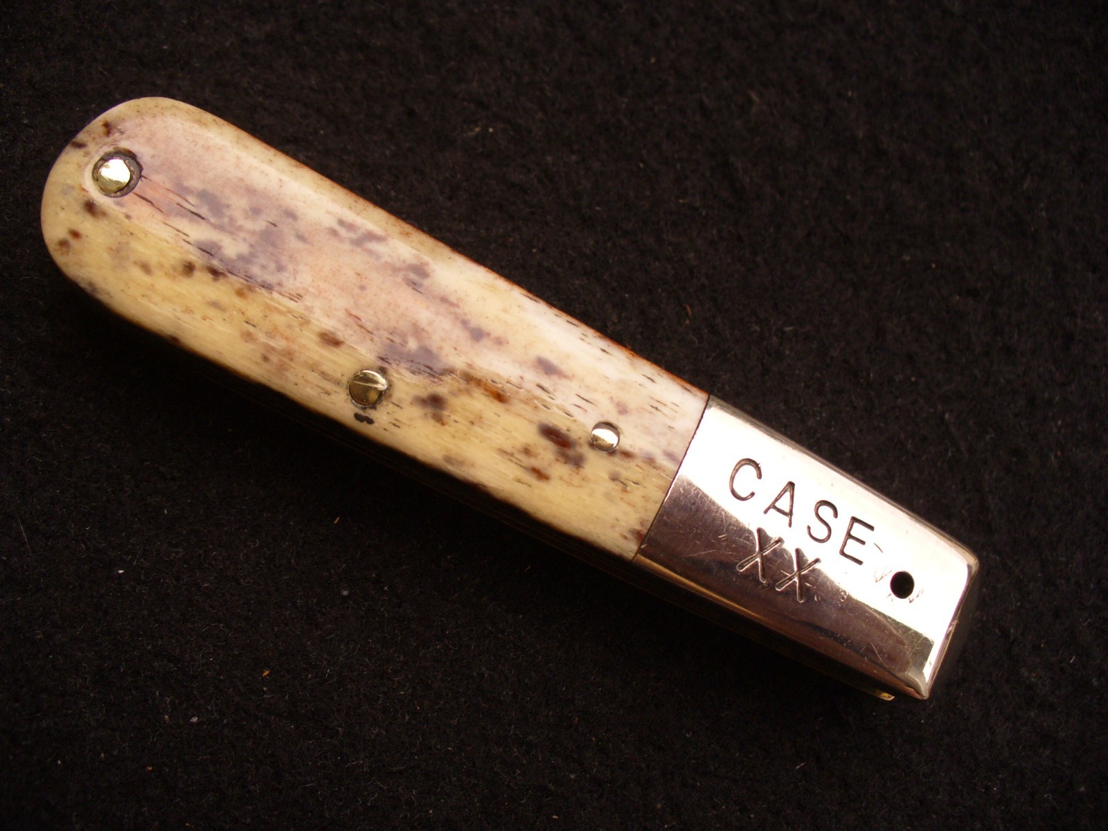 Vintage Case XX Knife Frame Only A62009 1/2 Barlow Smooth Appaloosa Bone Exc.