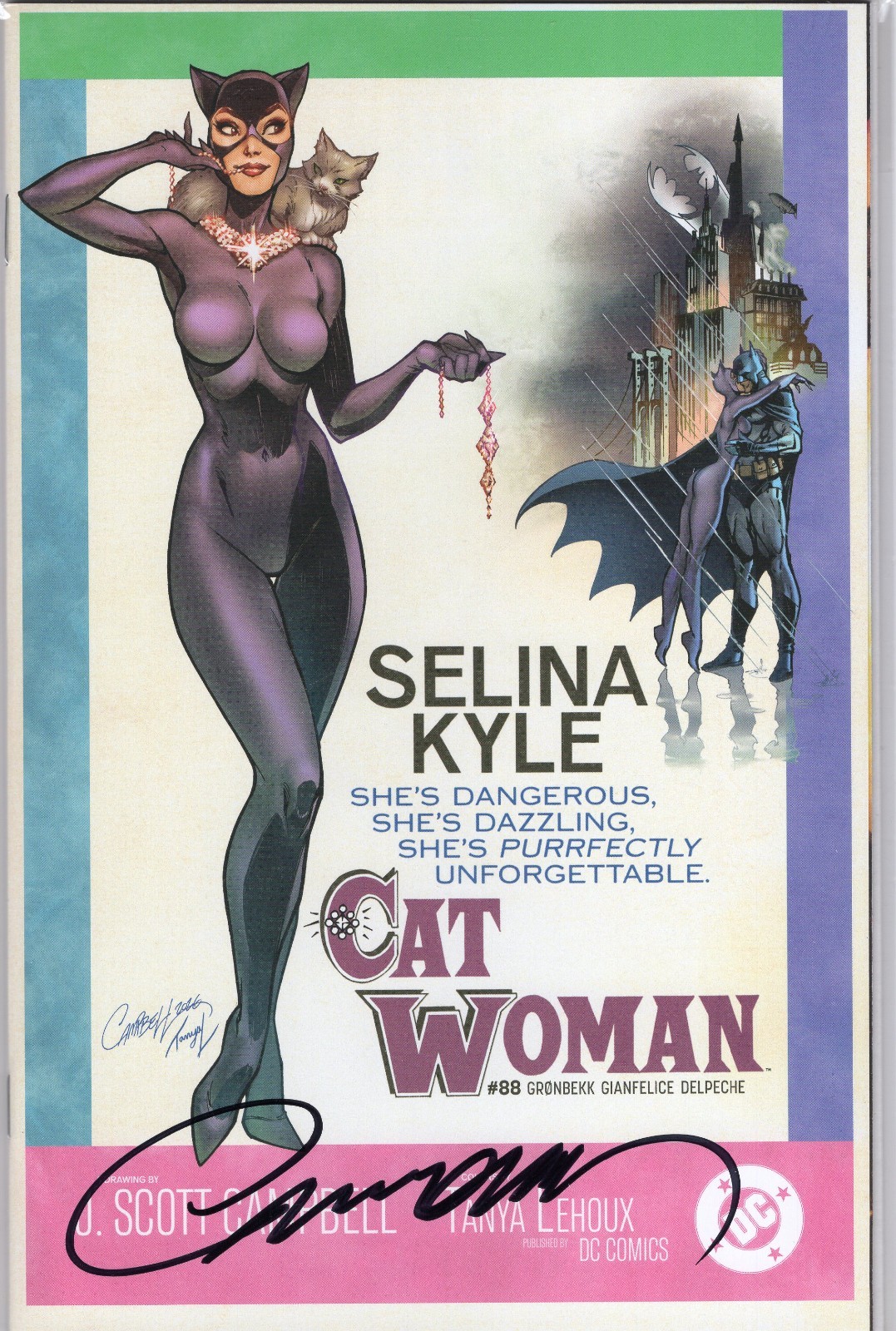 CATWOMAN #88 J. SCOTT CAMPBELL VARIANT B: BREAKFAST W/ SELINA NM SGND COA #0287