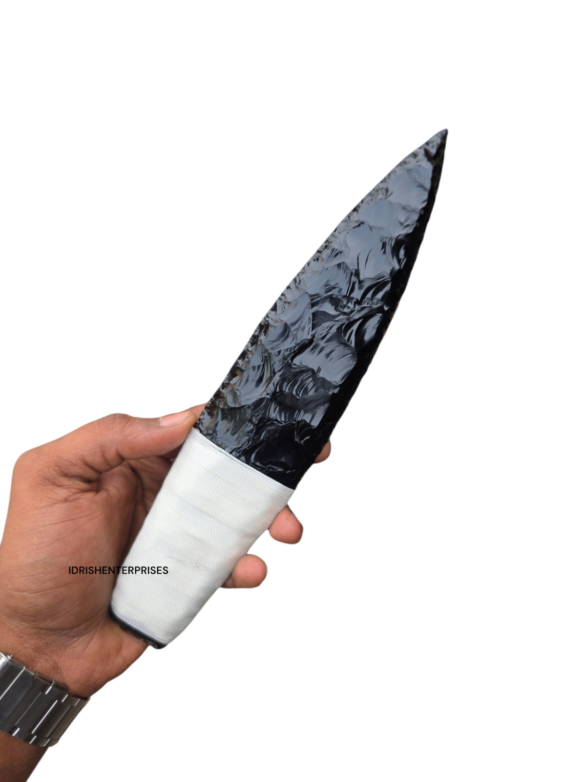 Handcrafted Obsidian Knife: Thread-Wrapped Handle, 10\