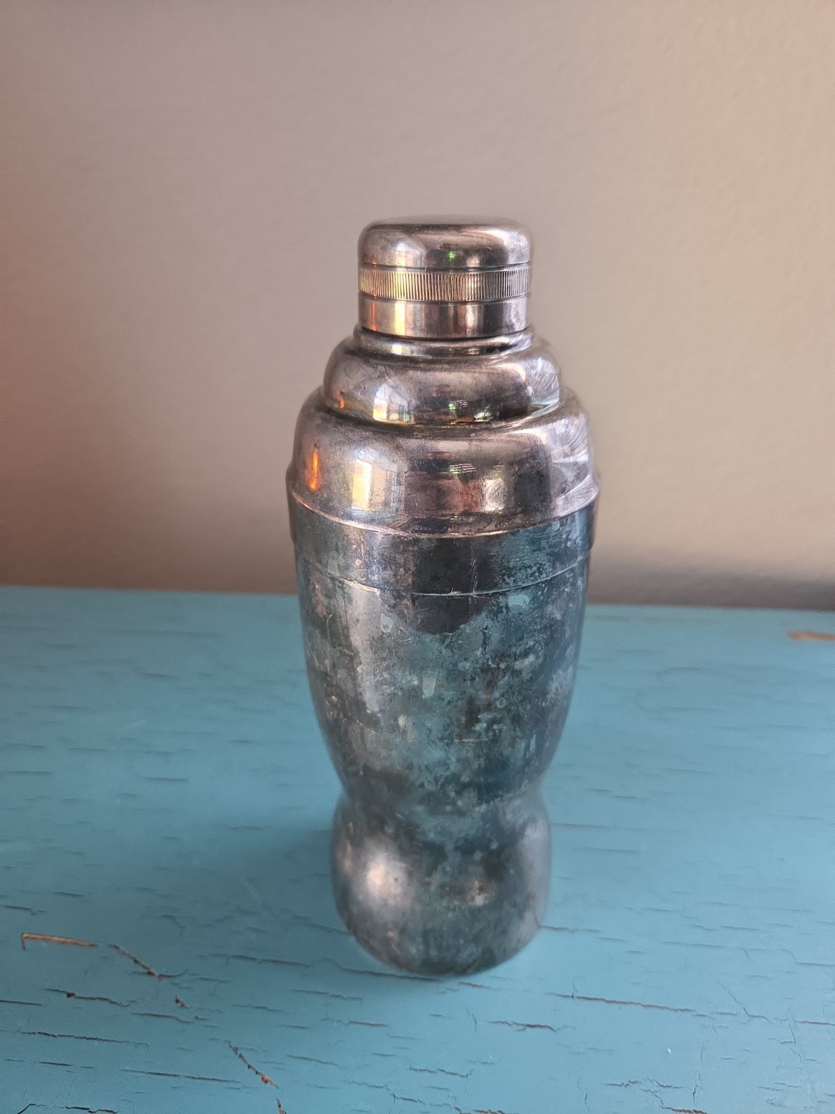 Antique 1920 Art Deco Silver Plated Cocktail Shaker