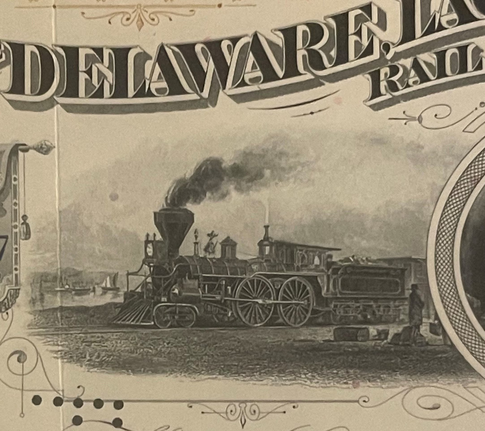 Vintage 🚂 1950s Delaware Lackawanna & Western Railroad Stock Certificate