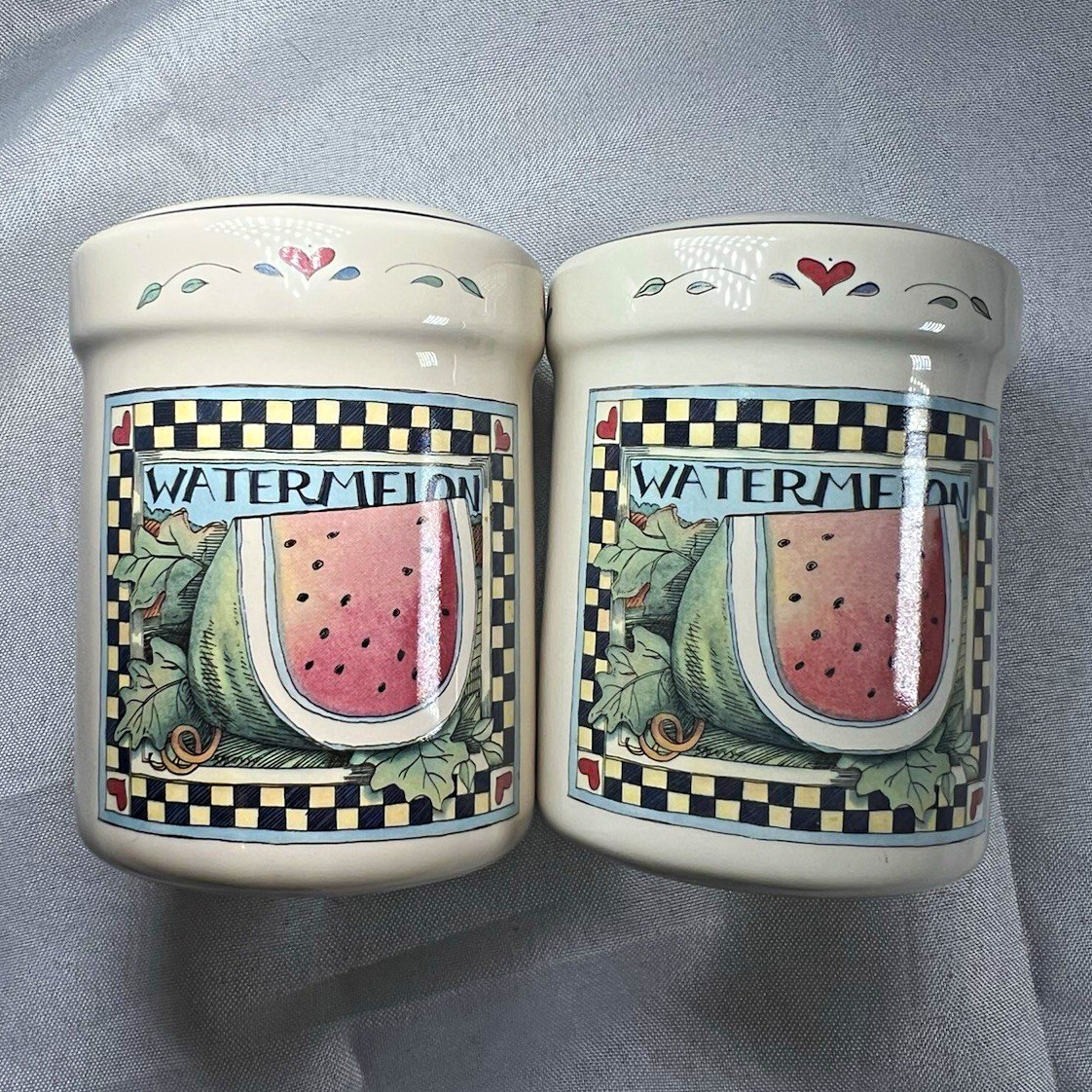 Vintage Susan Winget Certified International Watermelon Salt & Pepper Shakers