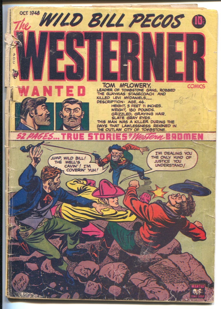 Westerner #16 1948-Patches-Wild Bill Pecos-skull horror splash panel-P