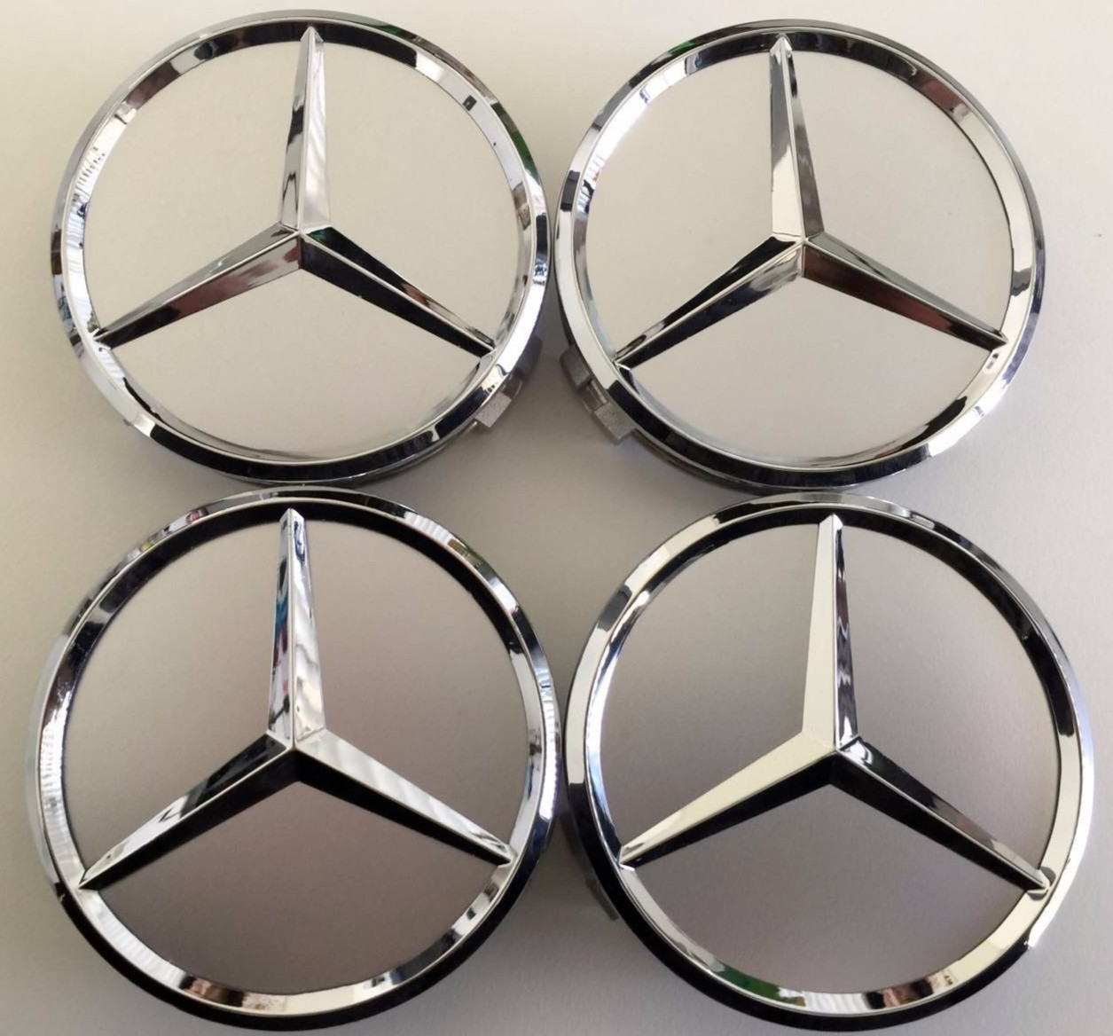 4x Mercedes Grey Alloy Wheel Centre Hub Caps 75mm A B C E S M Class ML CLK SLR
