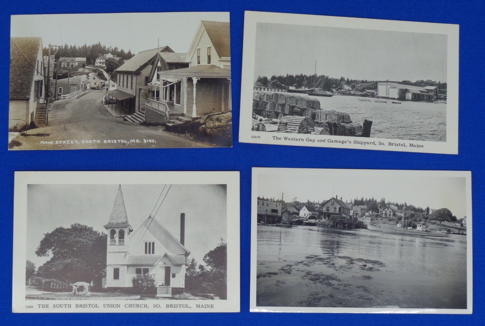 Grouping Of Four (4) Vintage Post Cards Of Bristol, Maine Union Church, Etc. Grouping Of Four (4) Vintage Post Cards Of Bristol, Maine Union Church, Etc.