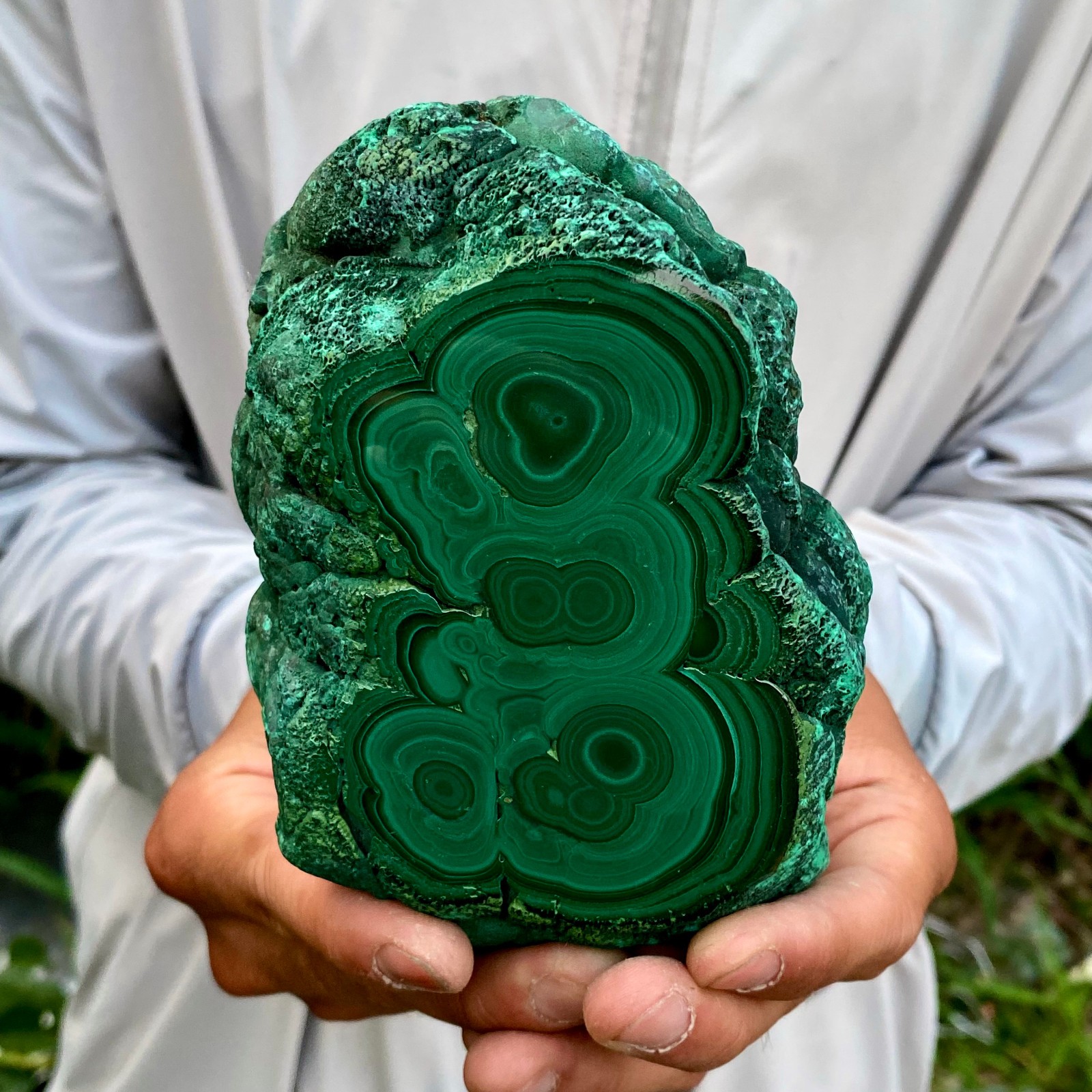 2.09LB Natural malachite block quartz crystal luster mineral specimen