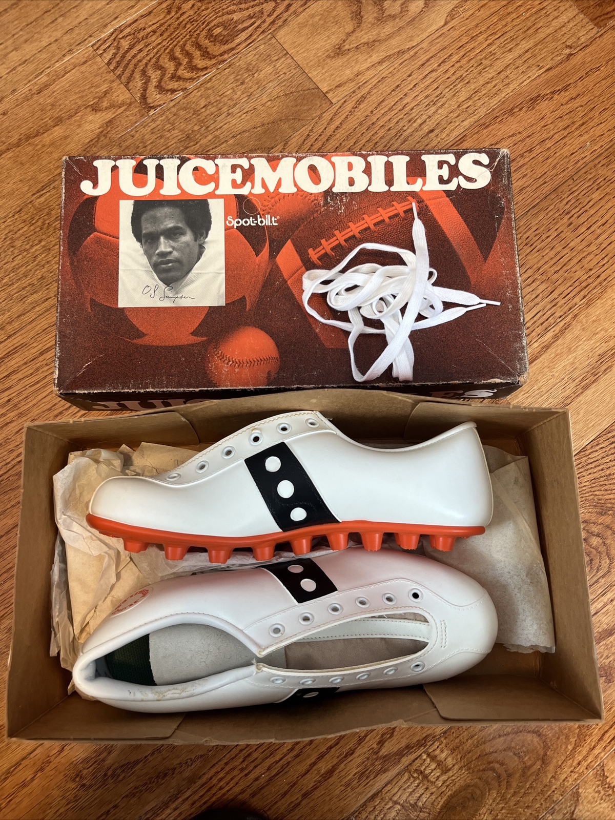 Vintage O.J. Simpson Juicemobiles Youth Cleats Size 6 by Spot Bilt New