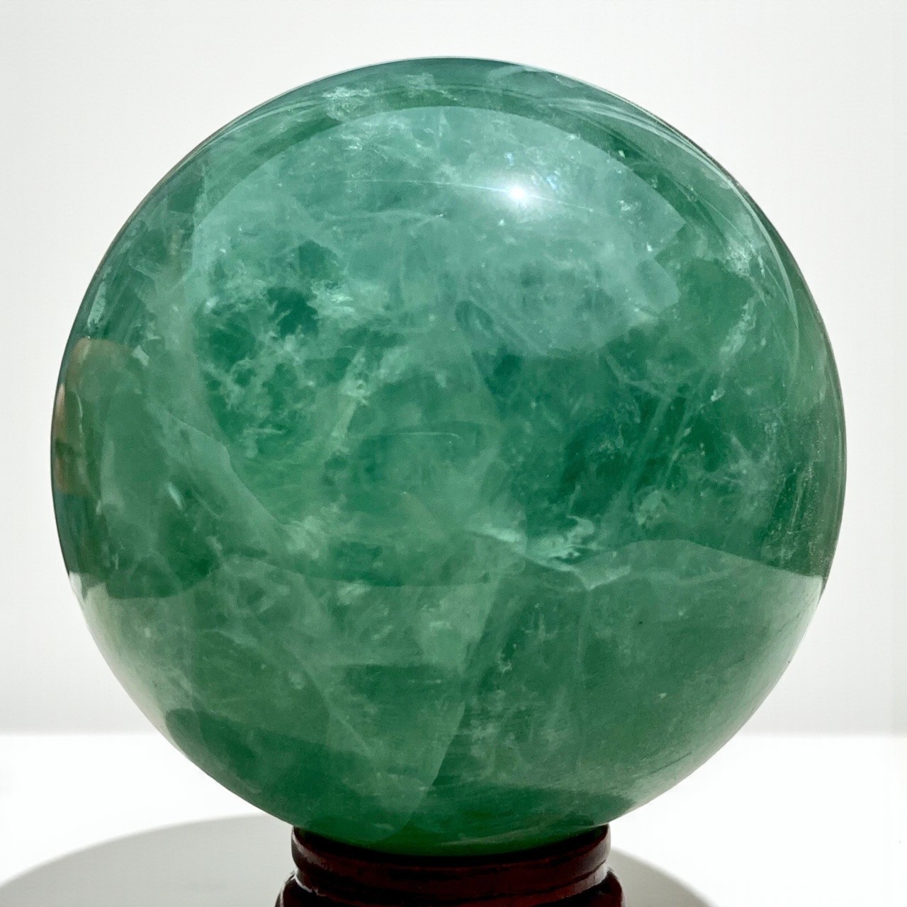 Large 80MM Green Fluorite Quartz Crystal Sphere Healing Crystal Ball Home Decor