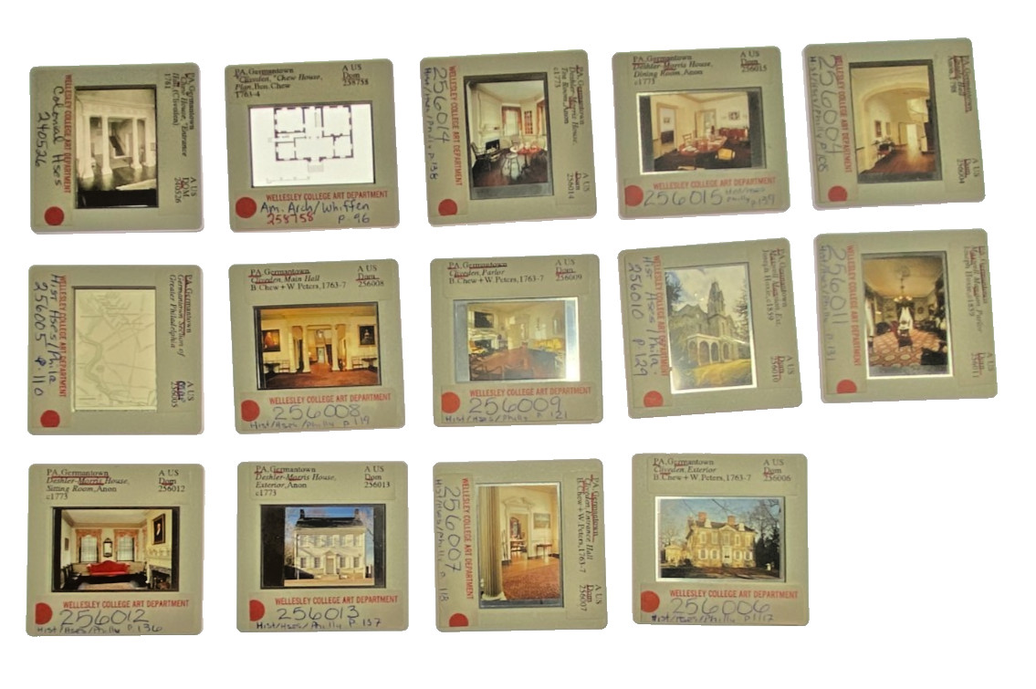 Lot of 14 Vintage 35mm Slides - Germantown Philadelphia, Cliveden, Historic
