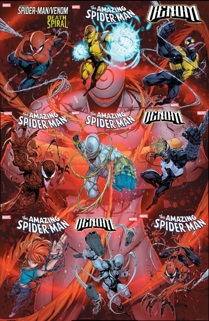 Amazing Spider-Man Death Spiral Connecting Cover Variant Set of 9 Iban Coello