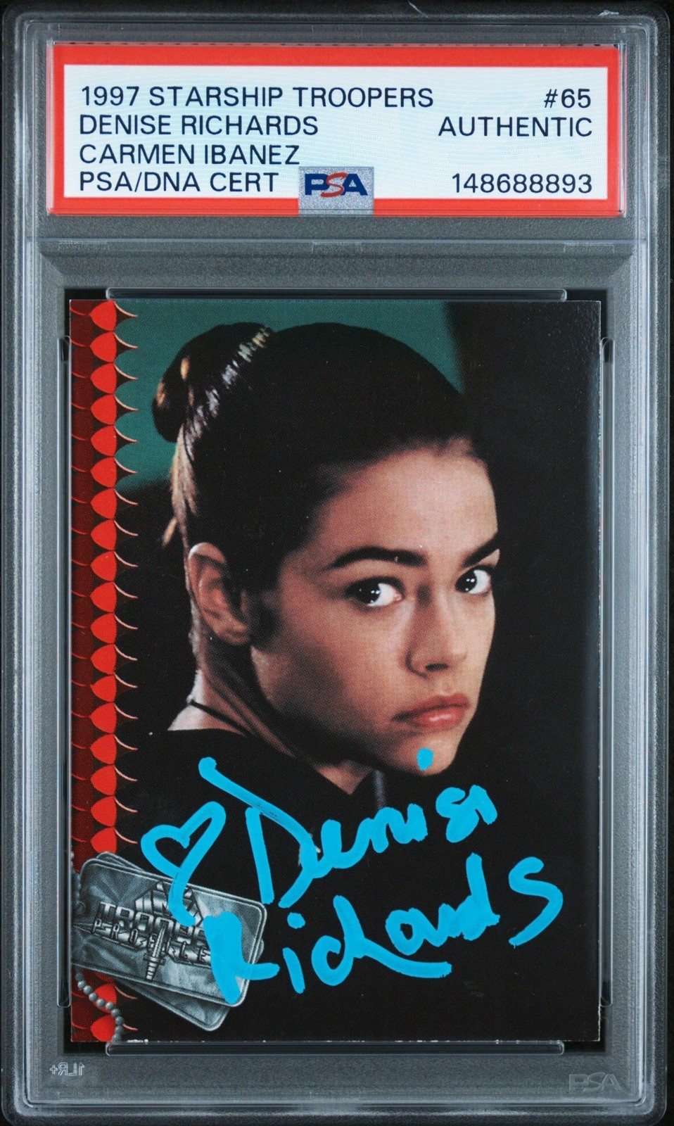 Denise Richards 1997 Starship Troopers #65 Carmen Ibanez Rookie Autograph PSA