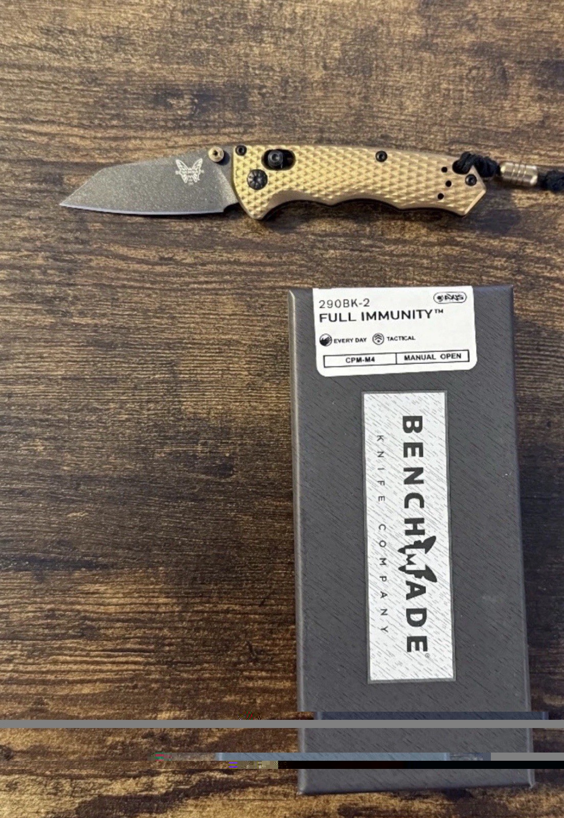 Benchmade Full Immunity 290BK-1 CPM-M4 Flat Dark Earth Aluminum Pocket Knife