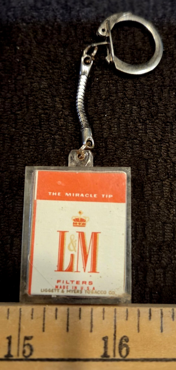 Vintage 60\'s Miniature L & M Cigarette Pack Keychain/Fob