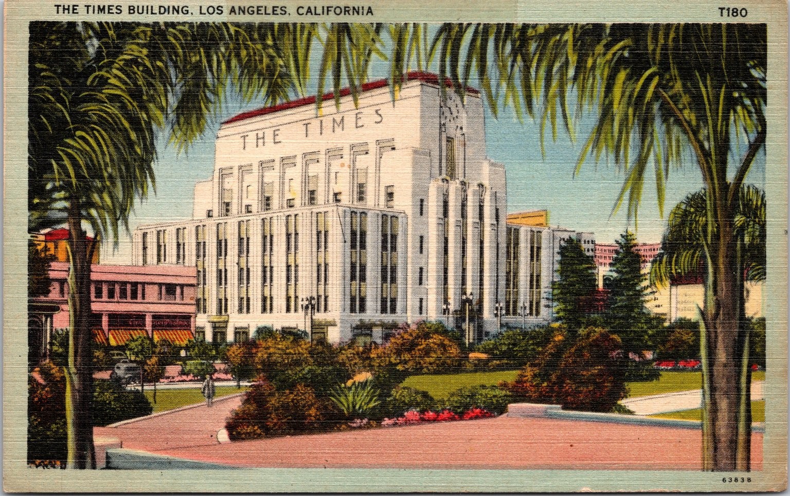 c1940s The Times Building Los Angeles California Linen Postcard Tichnor