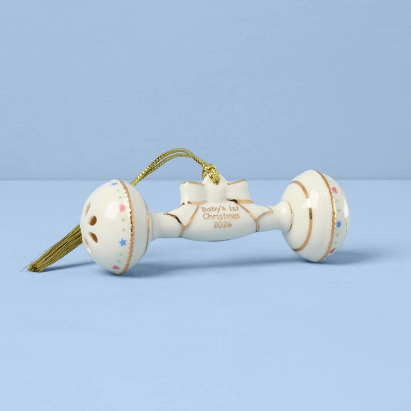 LENOX 2026 Annual BABY 1st Christmas RATTLE Christmas ORNAMENT New 898583