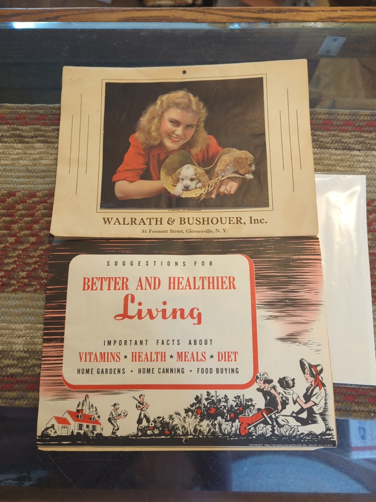 Vintage 1953 To 1945 Walrath & Bushouer Inc Gloversville NY Spaniel Dog Calendar