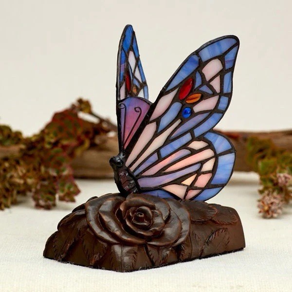 LED Purple Butterfly Lamp Cremation Keepsake