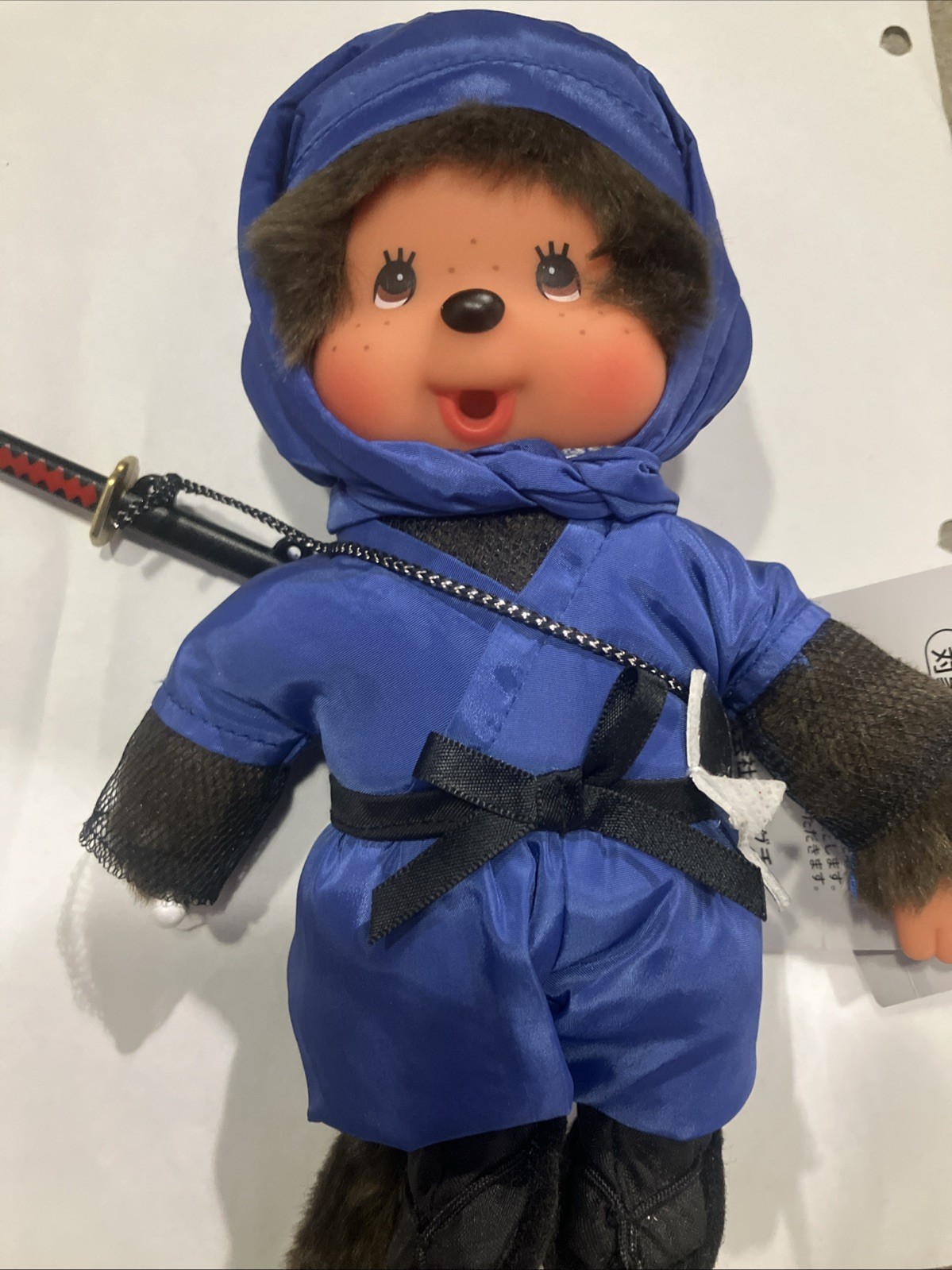Monchhichi Ninja boy plush S size with tag Rare monkey doll