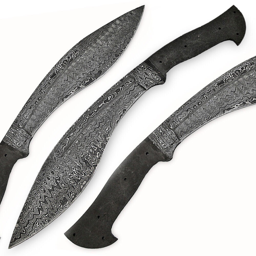 12'CUSTOM HANDMADE DAMASCUS STEEL HUNTING KUKRI KNIFE BLANK BLADE x-122 12'CUSTOM HANDMADE DAMASCUS STEEL HUNTING KUKRI KNIFE BLANK BLADE x-122