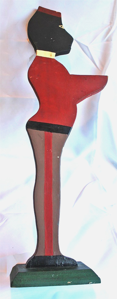 Vintage 1930s Folk Art Wood Male Bellhop Butler Server Handcrafted 26-1/4 Vintage 1930s Folk Art Wood Male Bellhop Butler Server Handcrafted 26-1/4