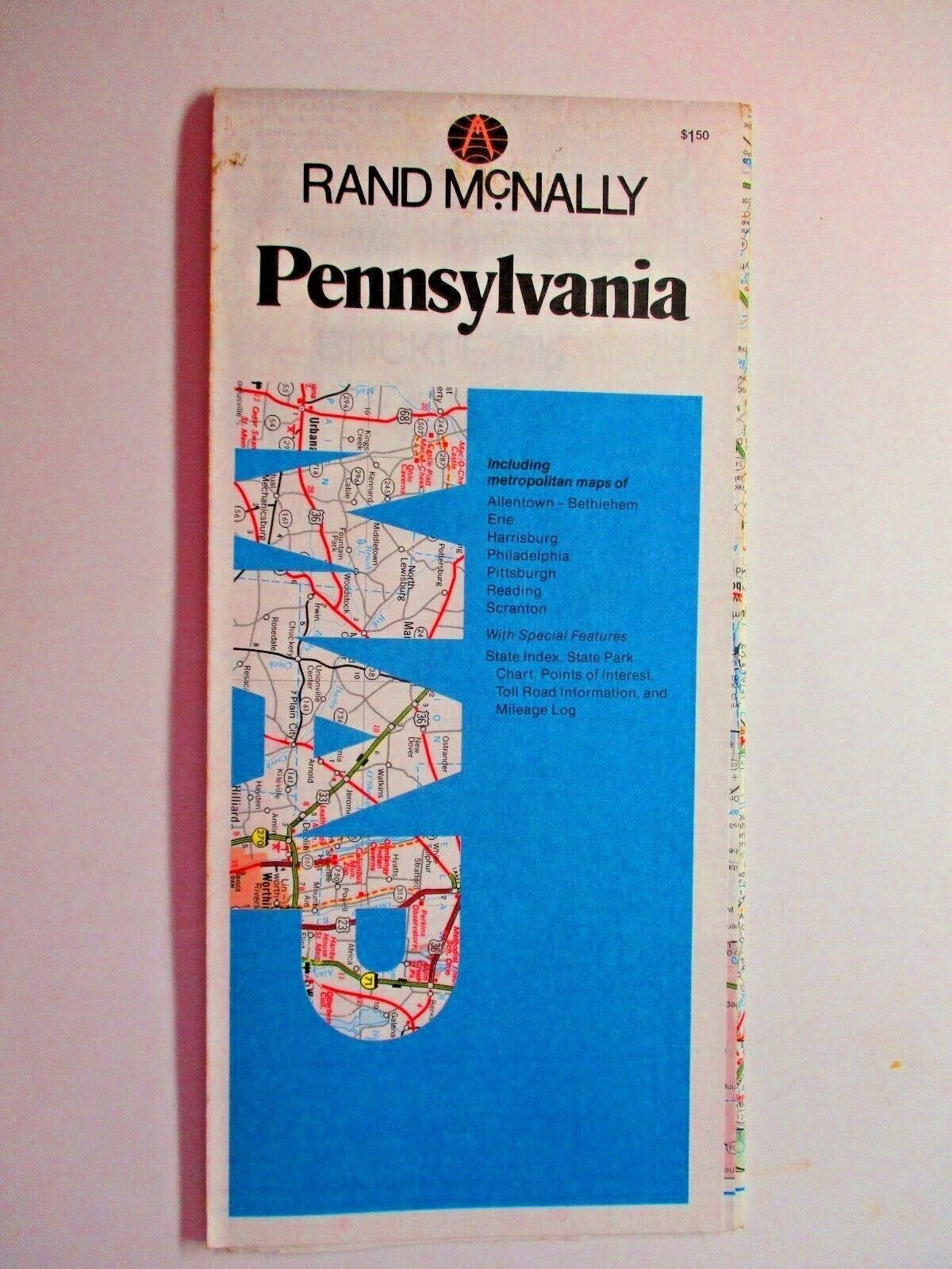 Rand McNally Washington Oregon 1980s Folding Road Map w/ Cities Vintage