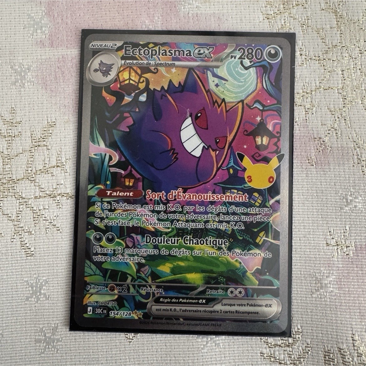 Pokemon TCG Ectoplasma ex 154/128 PV 280 Full Art French EX Level 2