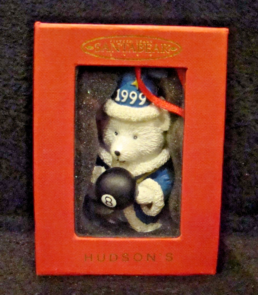 NEW VINTAGE 1999 HUDSON'S SANTA BEAR CHRISTMAS ORNAMENT