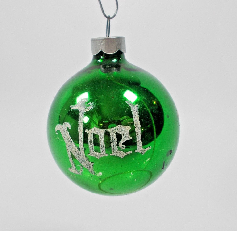 Vtg 1950's Franke Stenciled Noell Christmas Ornament 2.25