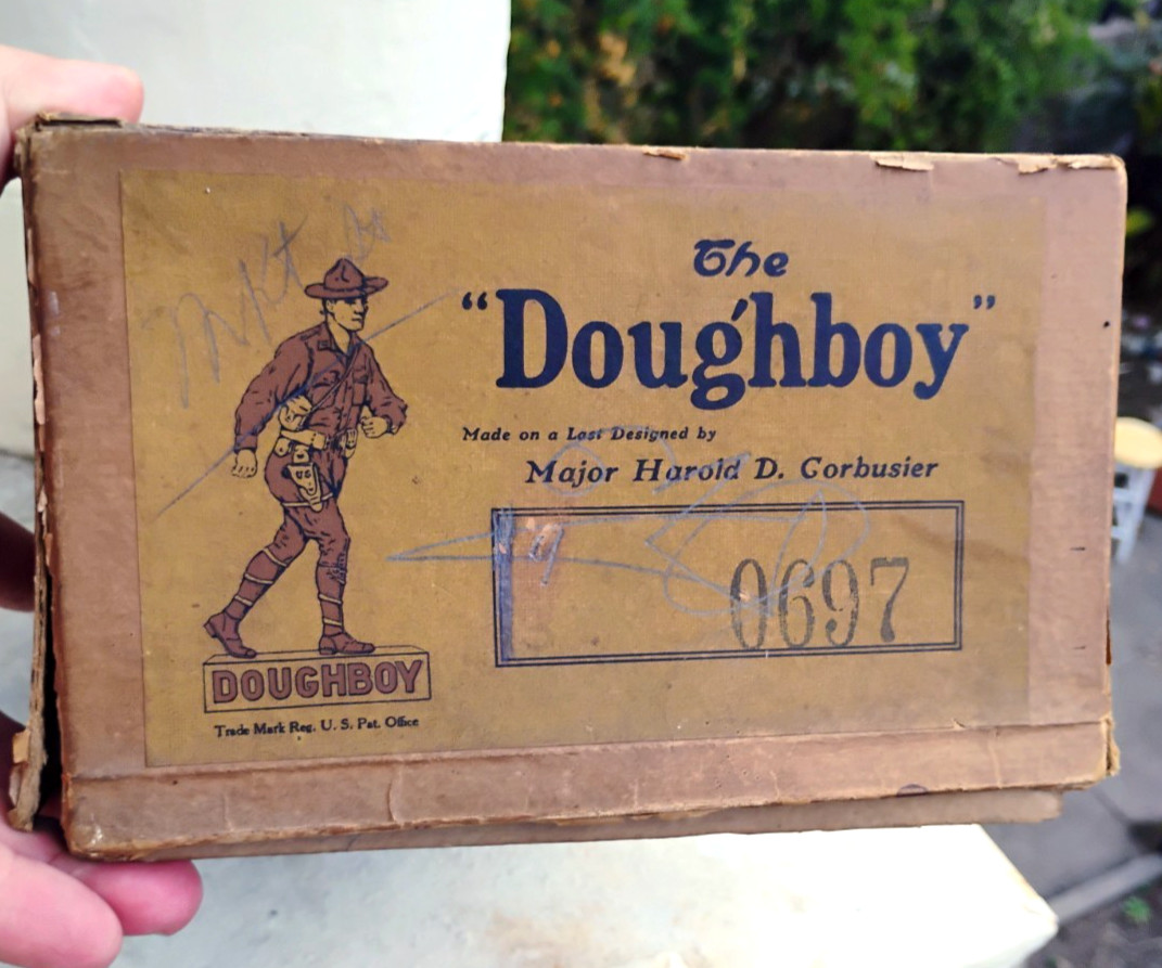 Original WWI DOUGHBOY SHOE BOX Trench boot Harold Corbusier Field Service