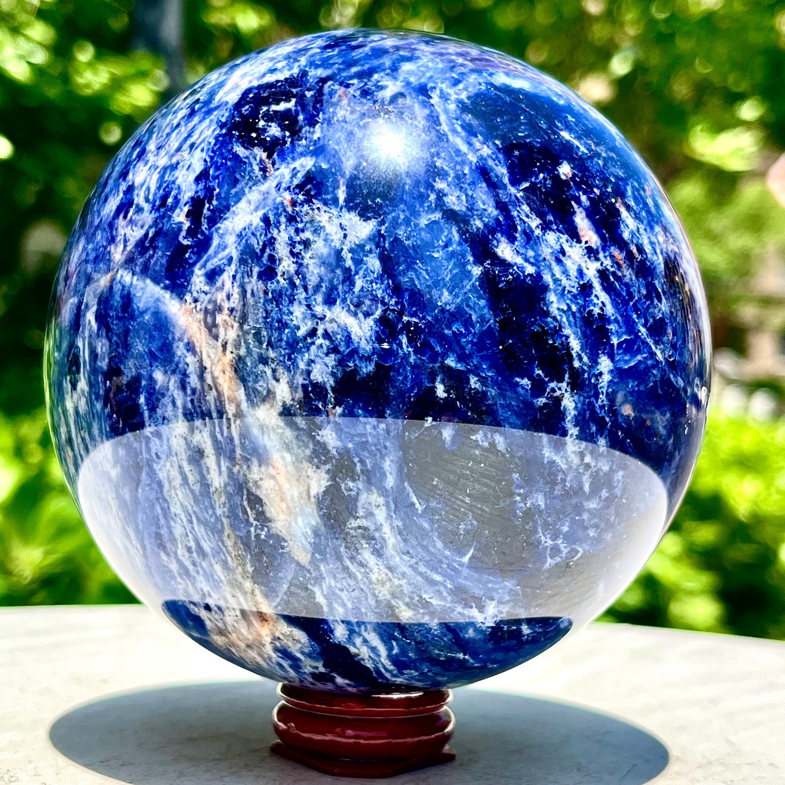 3.59LB Natural Beautiful Blue Striped Ball Quartz Crystal Sphere Healing