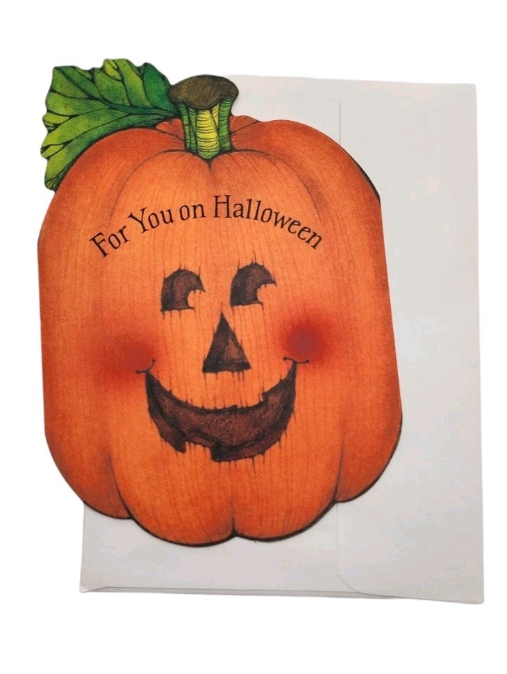 Vintage Ambassador Halloween Greeting Card Jack-o-lantern Pumpkin For You