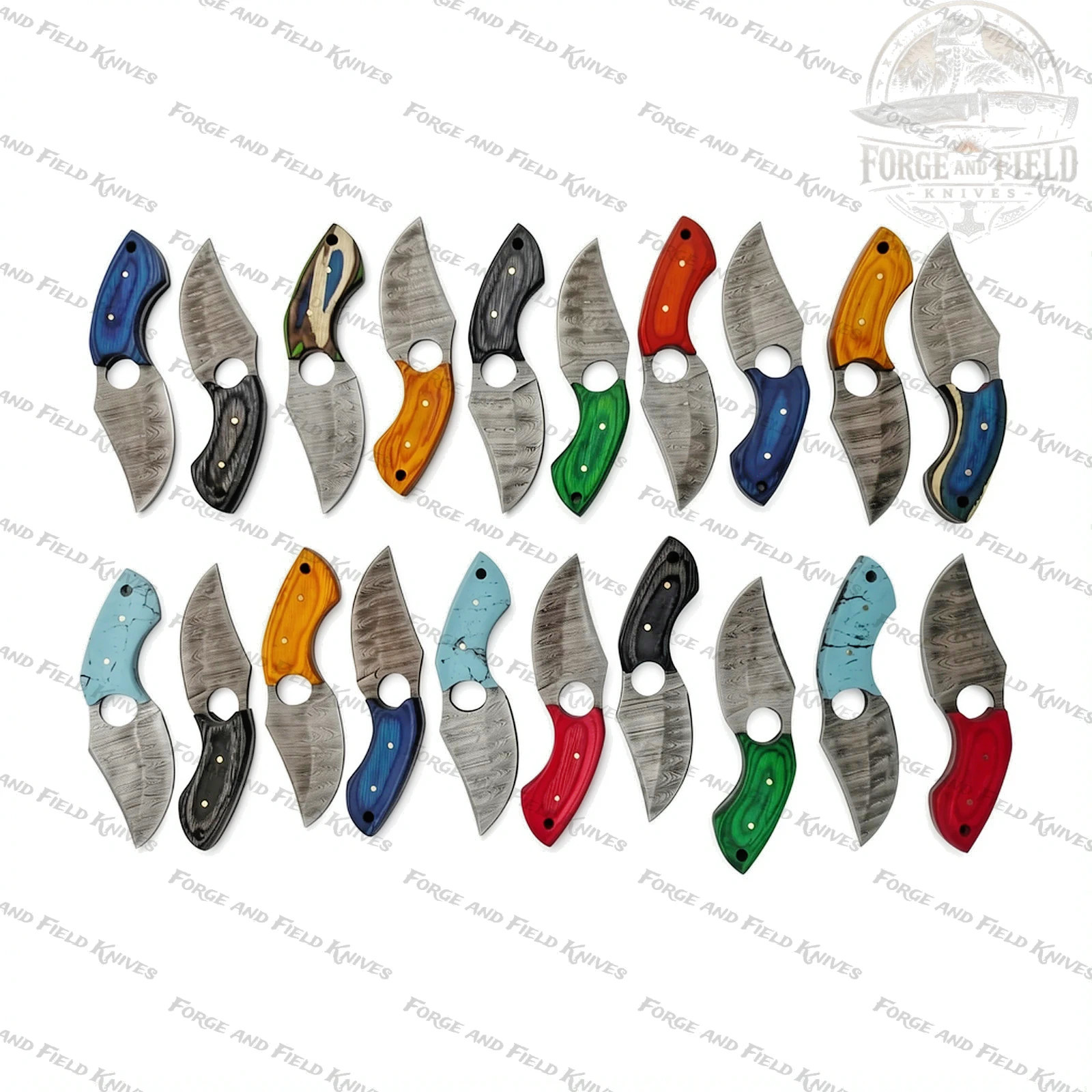 Lot of 20 Custom Handmade Damascus Steel 6\