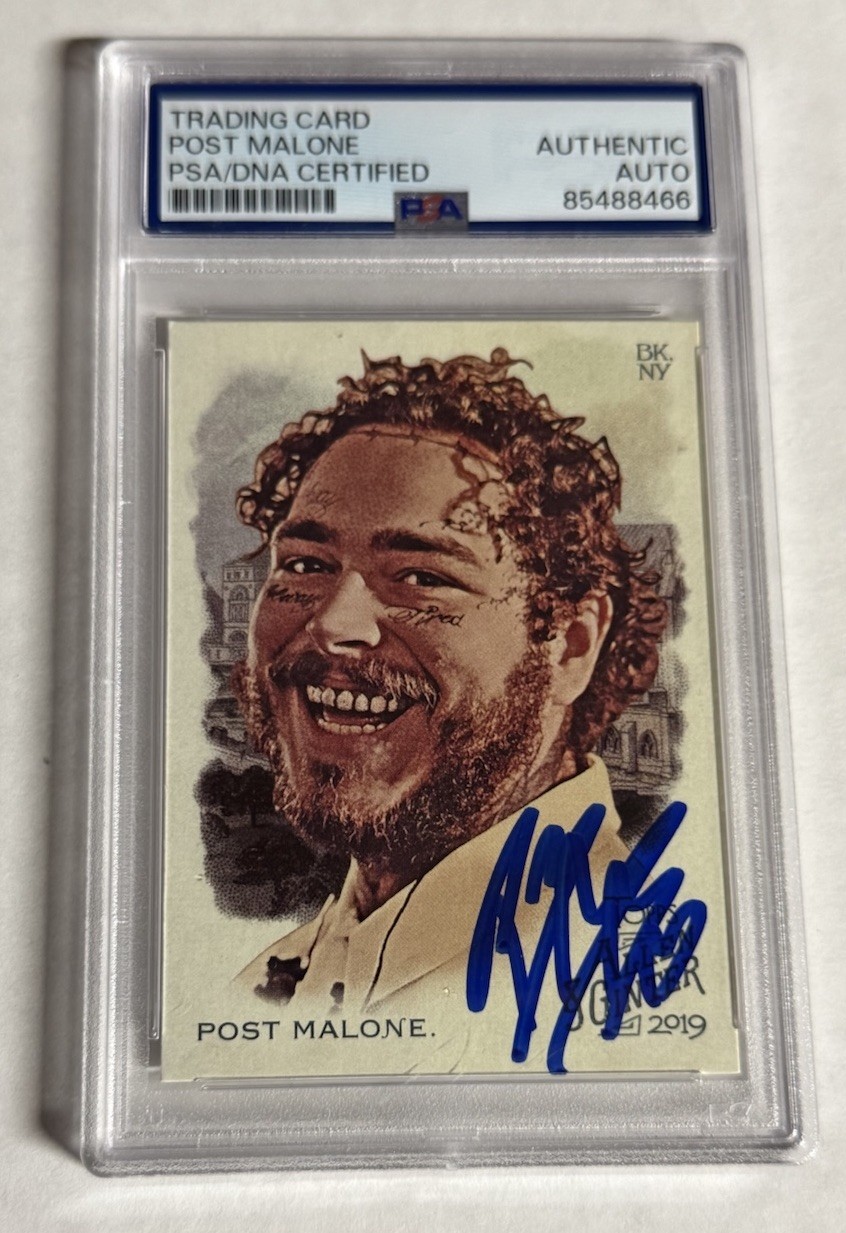 Post Malone Hand Signed Auto 2019 Topps Allen and Ginter Musician #176 - PSA