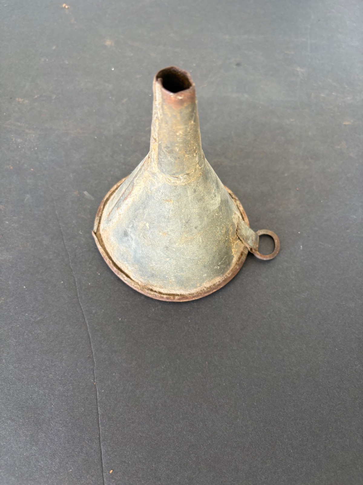 Vintage Galvanized Metal shop Funnel 4” opening 5-1/2”  tall