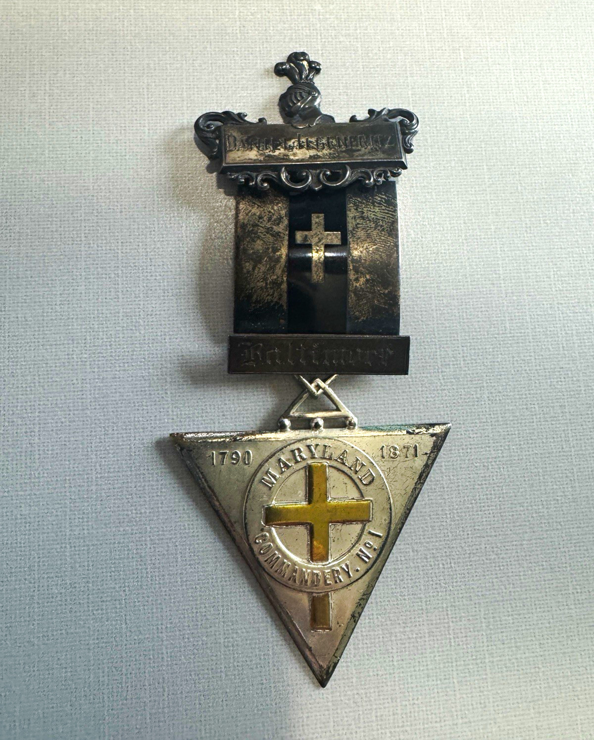 Antique Knights Templar Maryland Commandery No 1 1790-1871 Baltimore Medal
