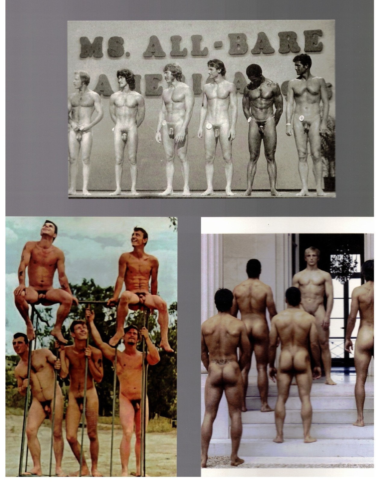 Lot / POSTCARD Prints  / 3 items / Groups of Men / 1  / As is