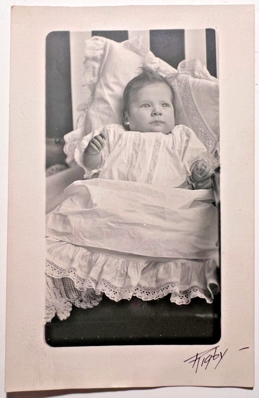 Snohomish Washington 1915 Baby Portrait RPPC Postcard CLIFFORD EVERETT GISH G7